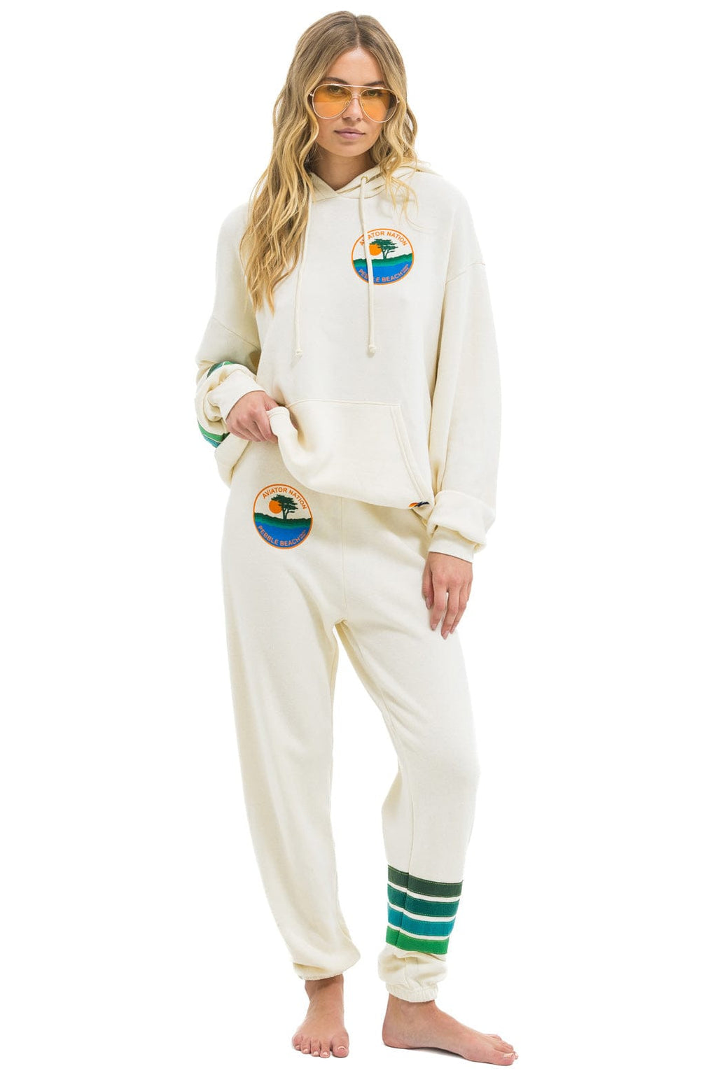 Retro PEBBLE BEACH FOOD & WINE 2025 UNISEX SWEATPANTS - VINTAGE WHITE