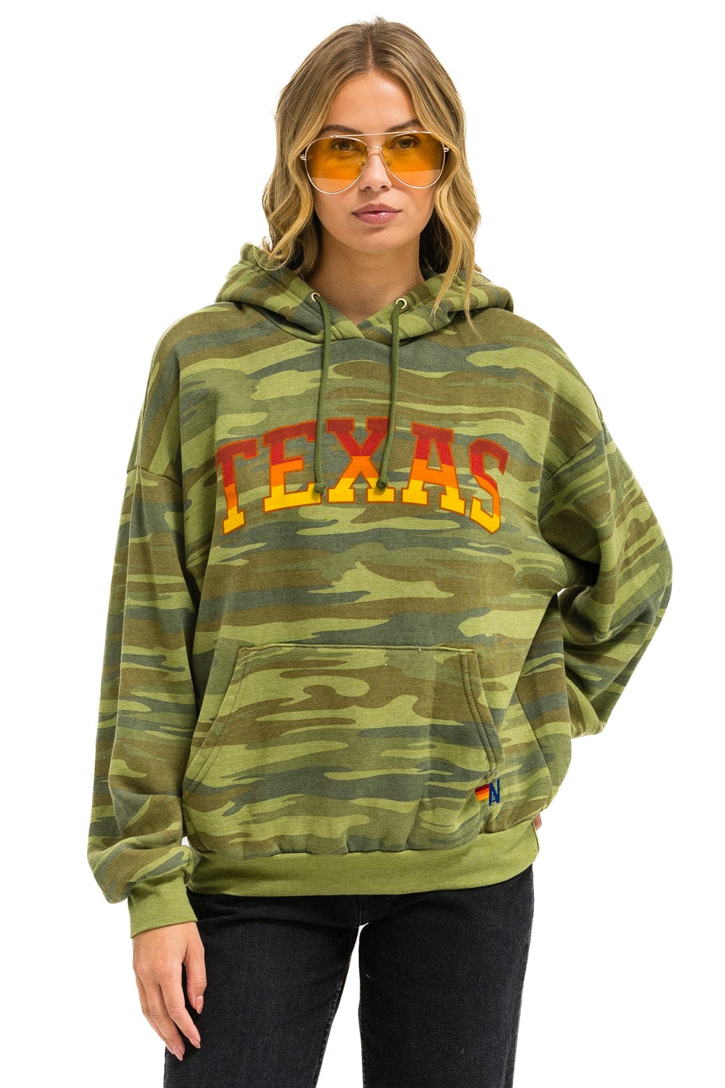 Retro UNIVERSITY OF TEXAS PULLOVER HOODIE RELAXED - CAMO