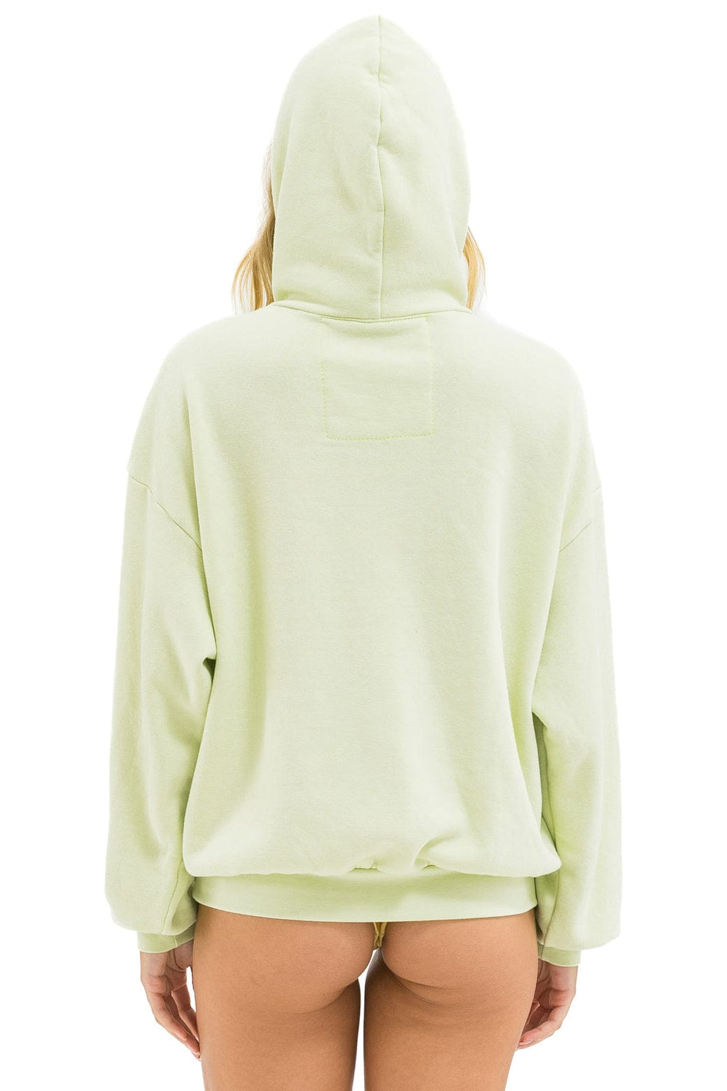 Retro WAVE STRIPE 4 PULLOVER HOODIE RELAXED - LIME CREAM SEAFOAM