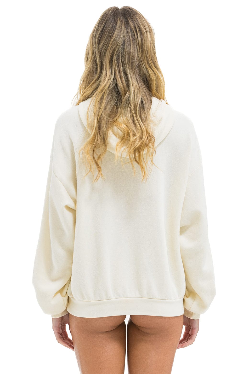Retro CROSS STRIPE RELAXED PULLOVER HOODIE - VINTAGE WHITE BROWN