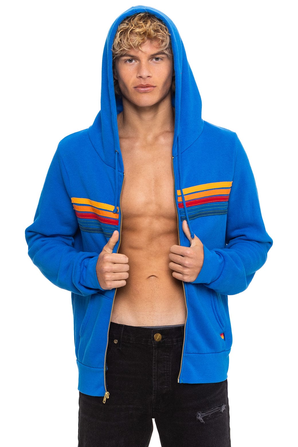 Retro 5 STRIPE HOODIE - ADVENTURE BLUE