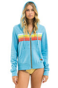 Retro 5 STRIPE HOODIE - AQUA WHITE NEON