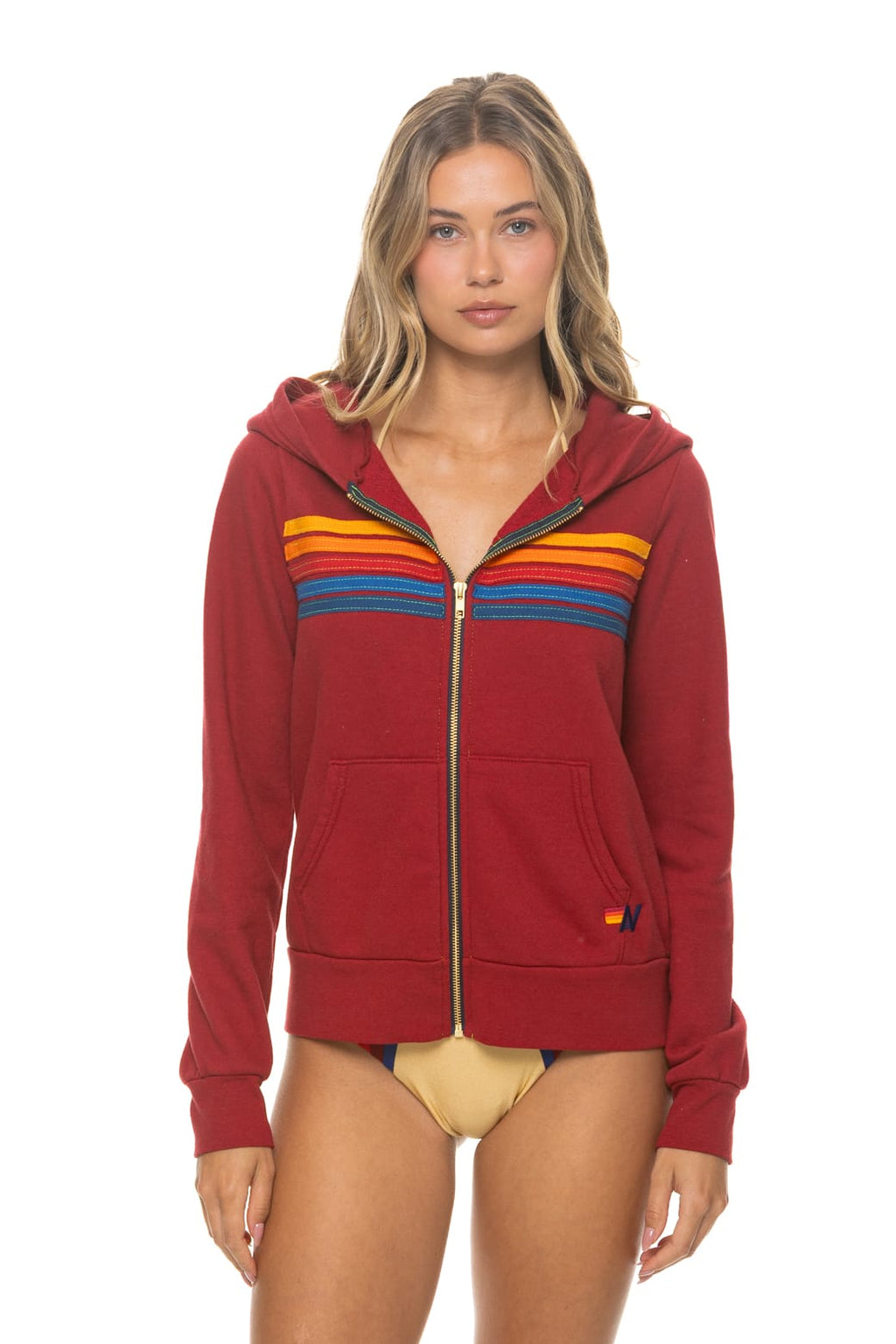 Retro 5 STRIPE HOODIE - CRIMSON