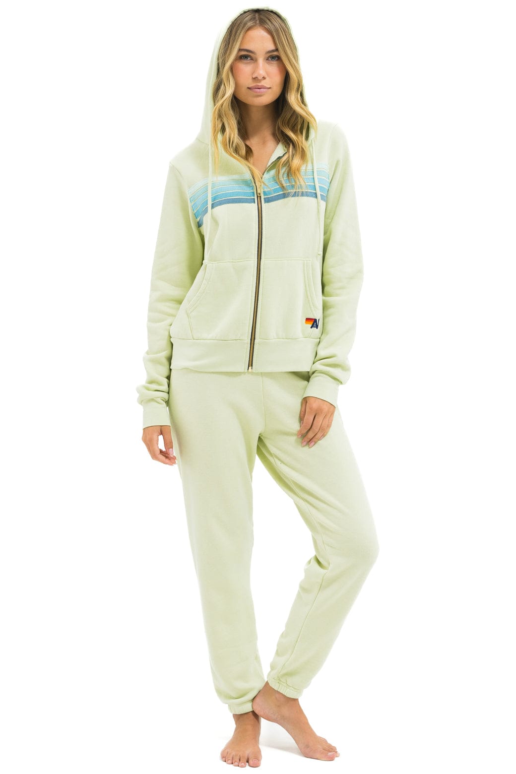 Retro 5 STRIPE SWEATPANTS - LIME CREAM SEAFOAM