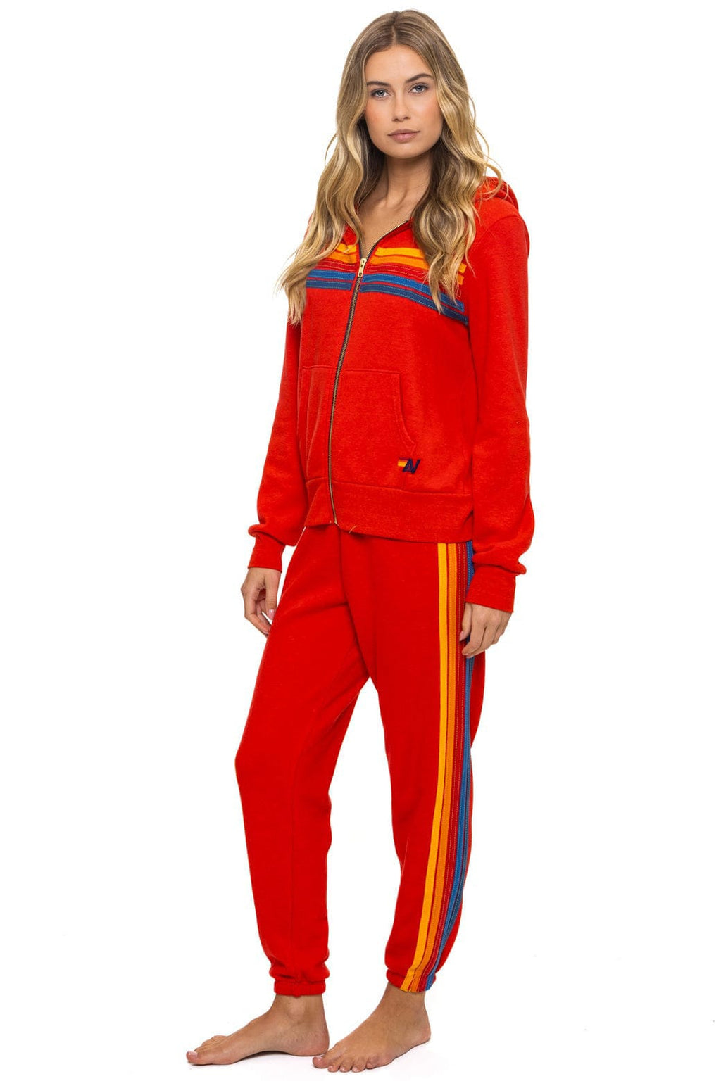 Retro 5 STRIPE HOODIE - RED