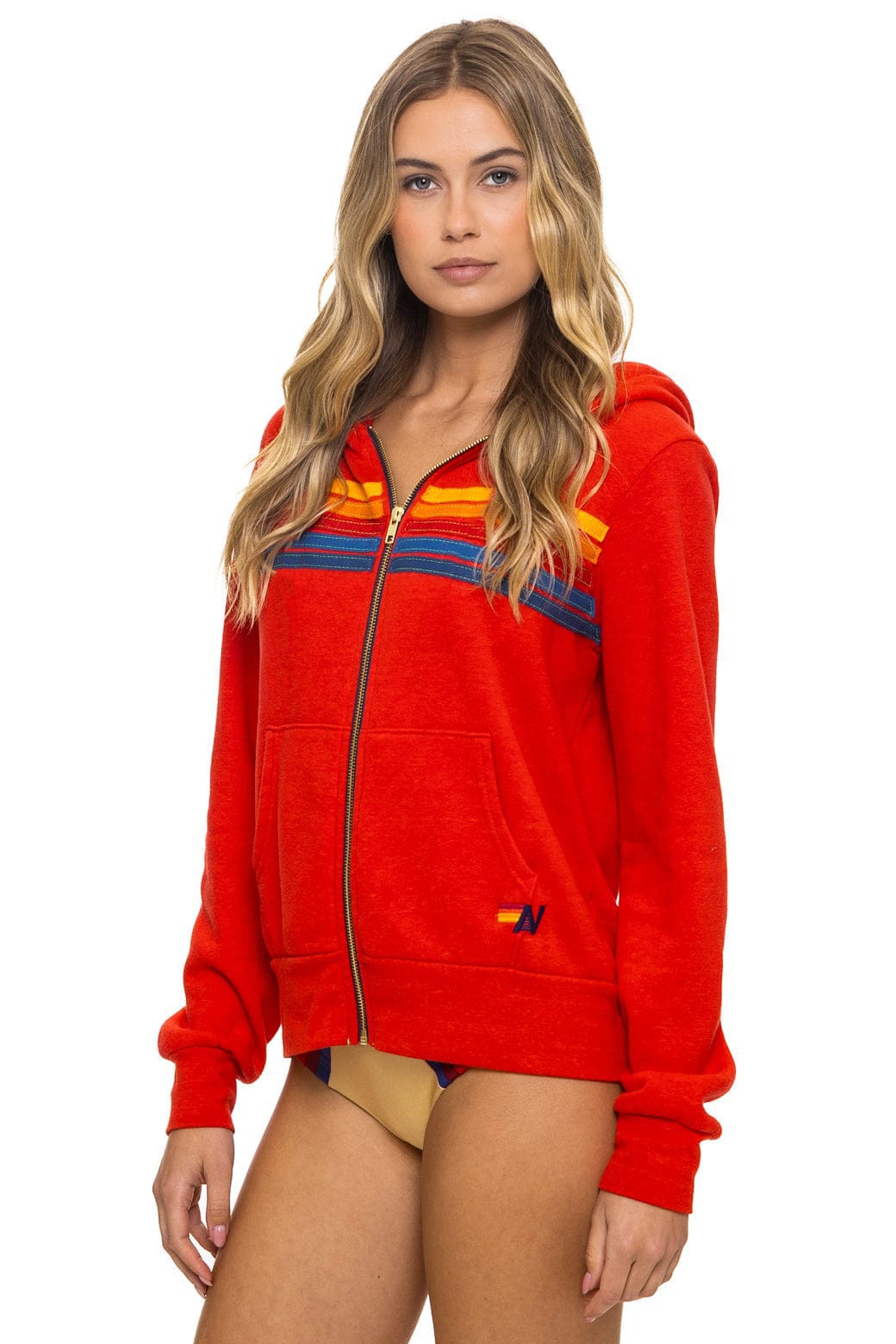Retro 5 STRIPE HOODIE - RED