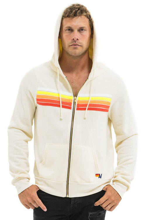 Retro 5 STRIPE HOODIE - VINTAGE WHITE WHITE NEON