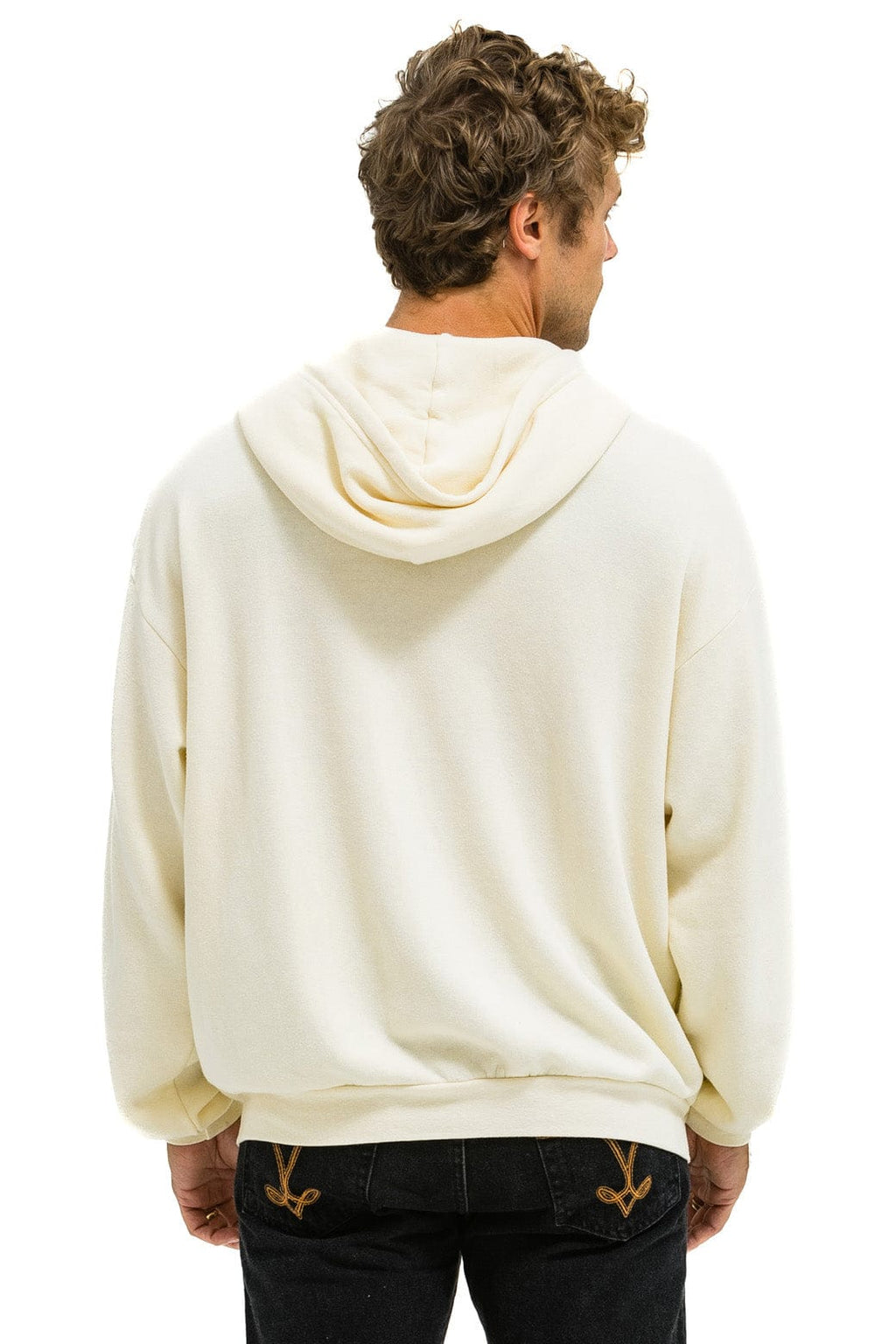 Retro 5 STRIPE RELAXED ZIP HOODIE - VINTAGE WHITE NEON