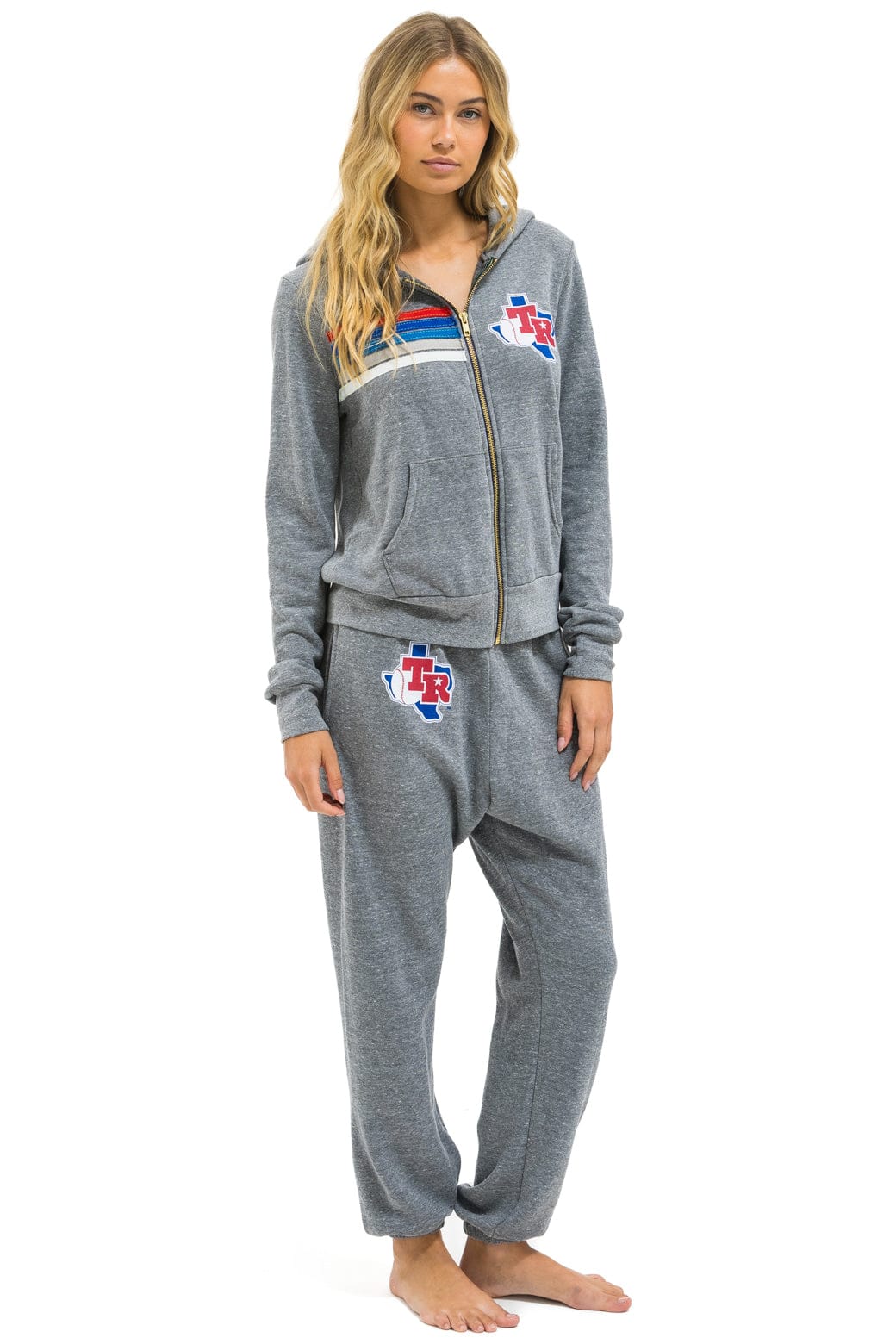 Retro TEXAS RANGERS 5 STRIPE UNISEX SWEATPANTS - HEATHER USA