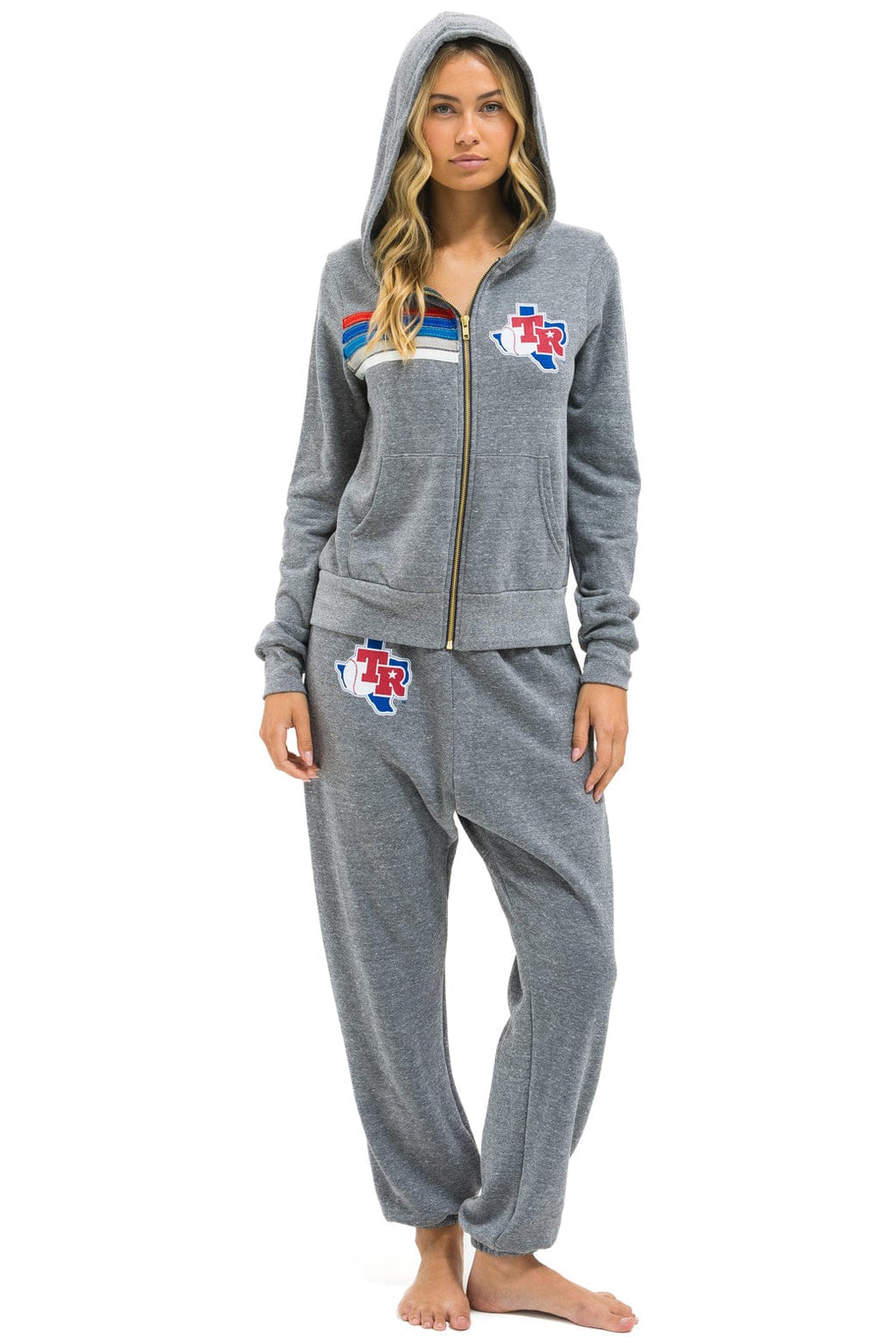 Retro TEXAS RANGERS 5 STRIPE UNISEX SWEATPANTS - HEATHER USA