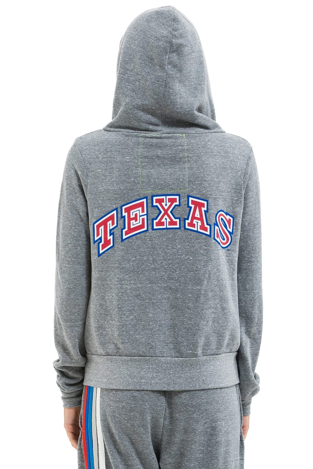 Retro TEXAS RANGERS 5 STRIPE ZIP HOODIE - HEATHER GREY USA