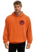 Retro UNIVERSITY OF TEXAS CIRCLE PRINT PULLOVER HOODIE RELAXED - BURNT ORANGE