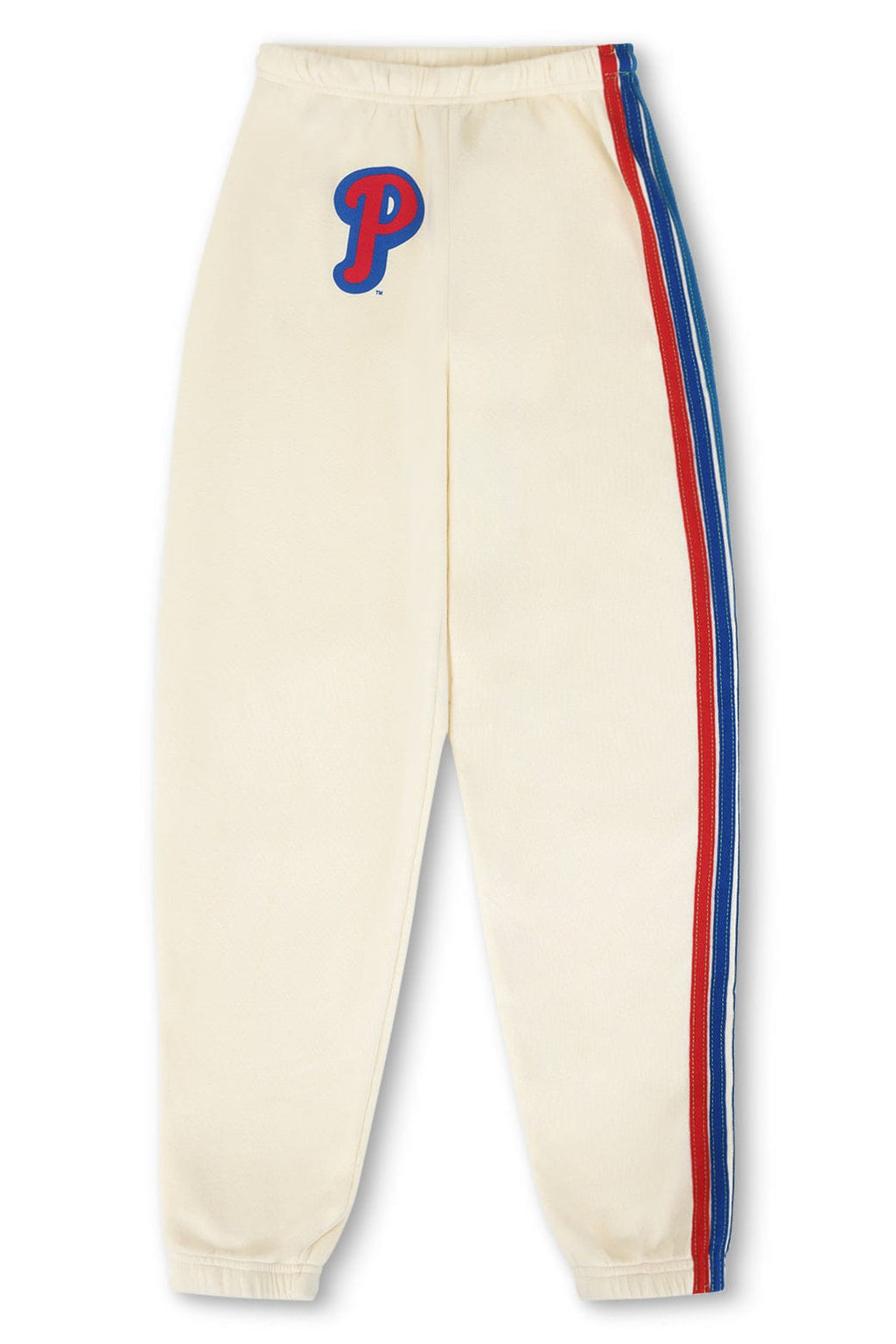 Retro PHILLIES 5 STRIPE SWEATPANTS - VINTAGE WHITE USA