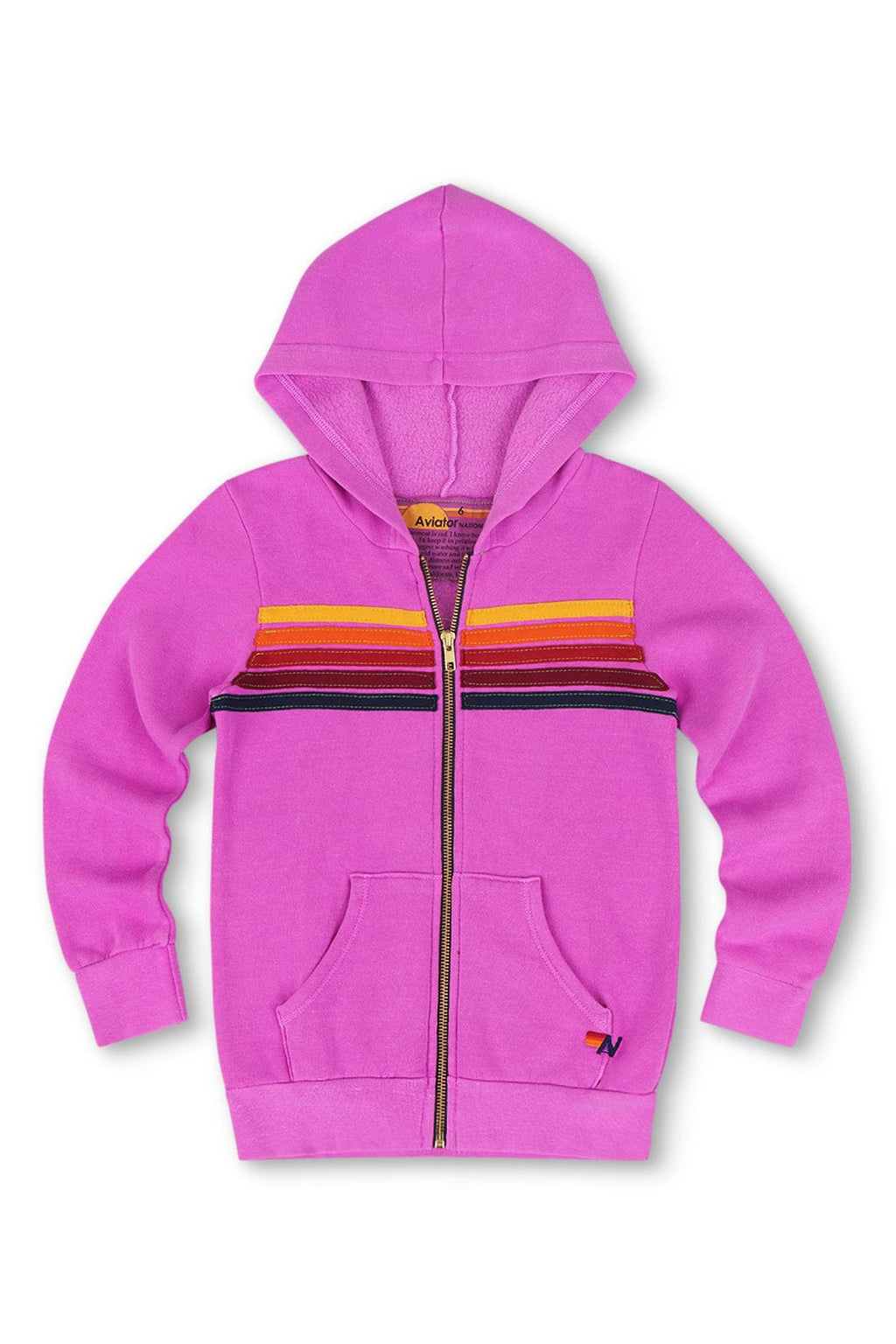 Retro KIDS 5 STRIPE HOODIE - NEON PURPLE
