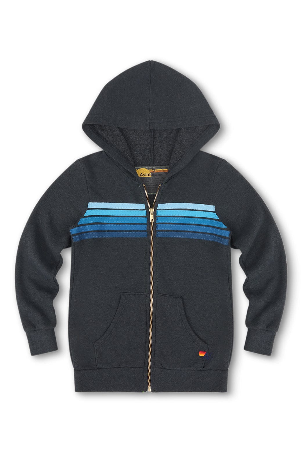 Retro KIDS 5 STRIPE HOODIE - CHARCOAL BLUE