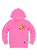 Retro KIDS SMILEY 2 PULLOVER HOODIE - NEON PINK