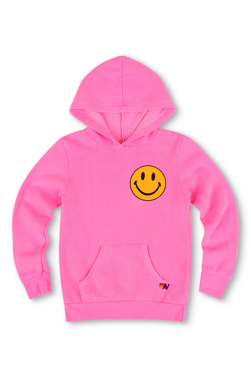 Retro KIDS SMILEY 2 PULLOVER HOODIE - NEON PINK