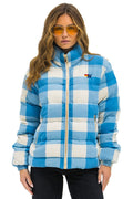 Retro UNISEX PLAID TRAVELER JACKET - SKY PLAID
