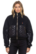 Retro TEDDY FULL ZIP JACKET - BLACK