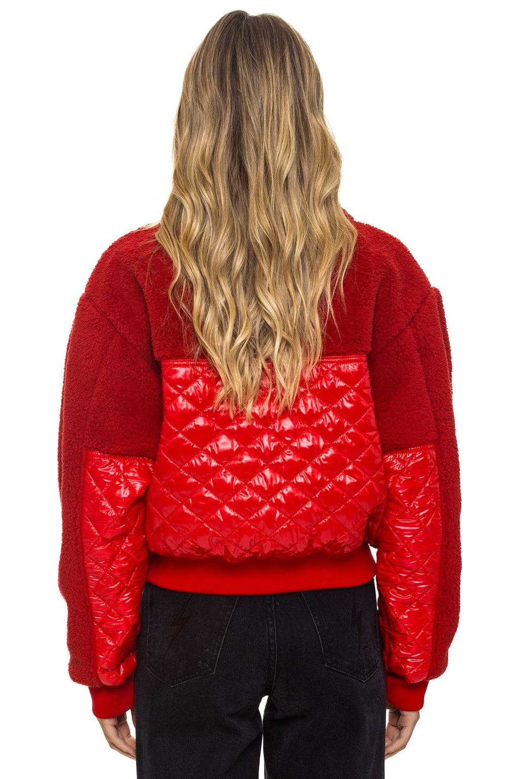 Retro TEDDY FULL ZIP JACKET - CHERRY