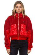 Retro TEDDY FULL ZIP JACKET - CHERRY