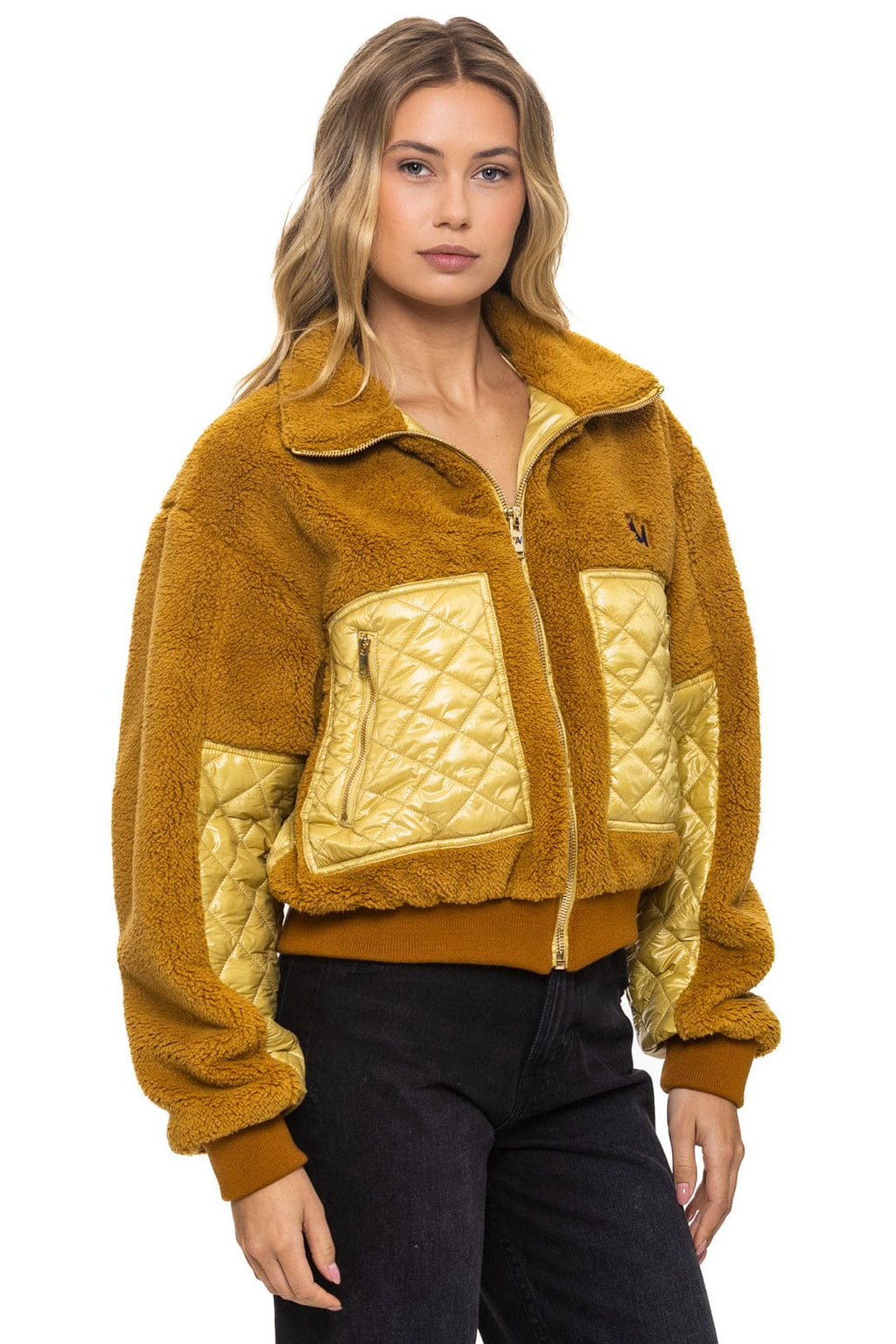 Retro TEDDY FULL ZIP JACKET - HONEY