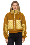 Retro TEDDY FULL ZIP JACKET - HONEY