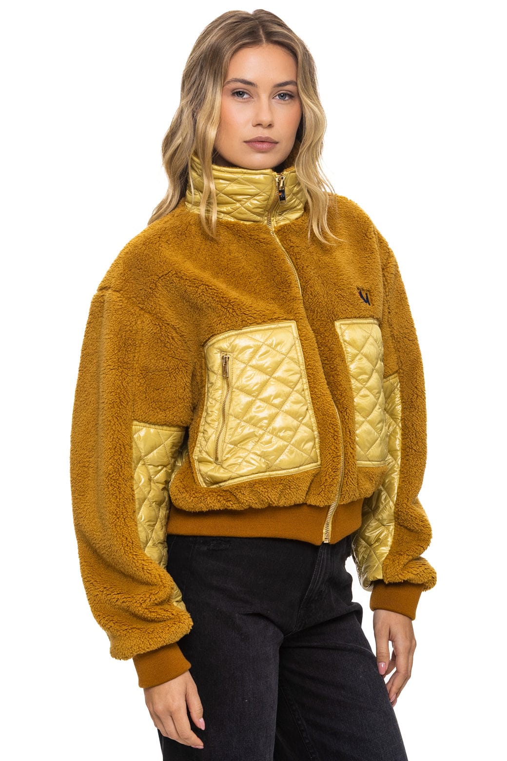 Retro TEDDY FULL ZIP JACKET - HONEY