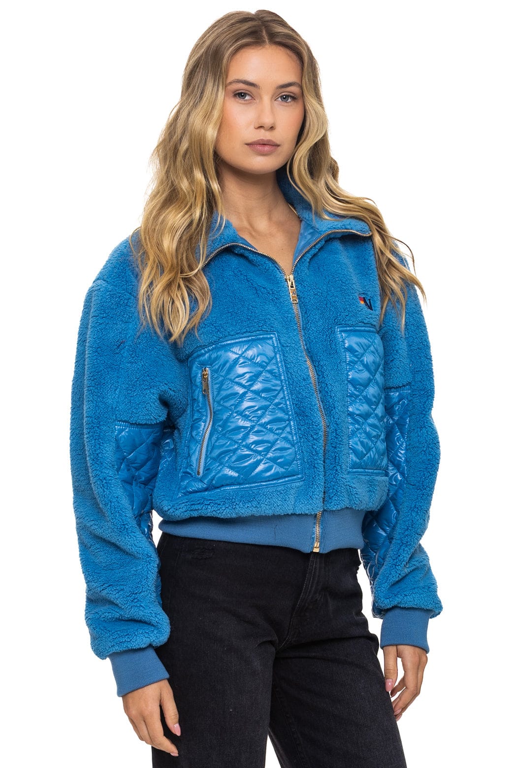 Retro TEDDY FULL ZIP JACKET - OCEAN