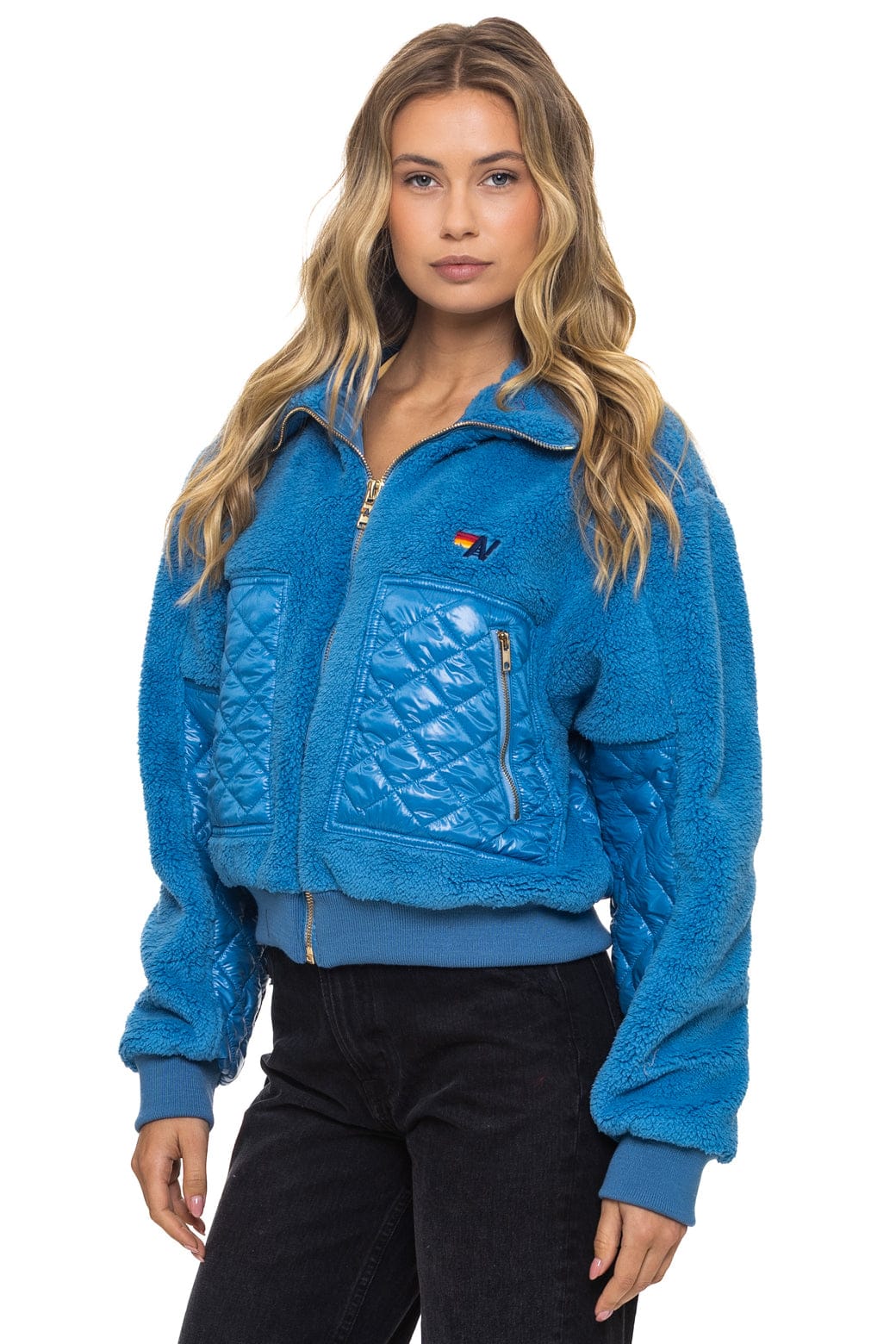 Retro TEDDY FULL ZIP JACKET - OCEAN