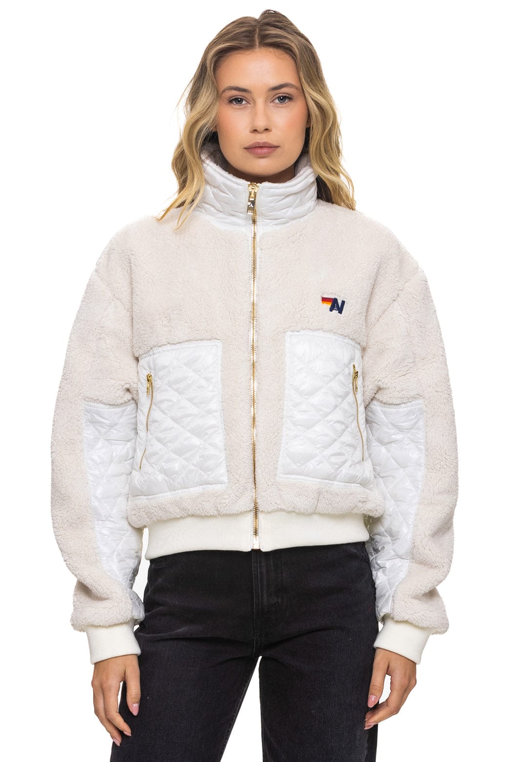 Retro TEDDY FULL ZIP JACKET - VINTAGE WHITE
