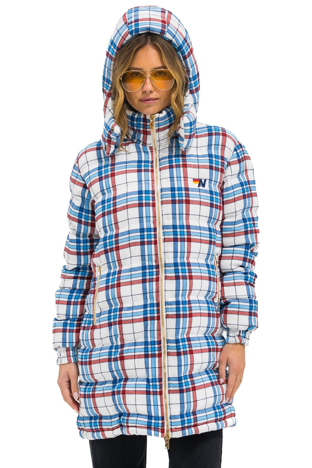 Retro PLAID UNISEX LONG TREKKER JACKET - MONTAUK PLAID