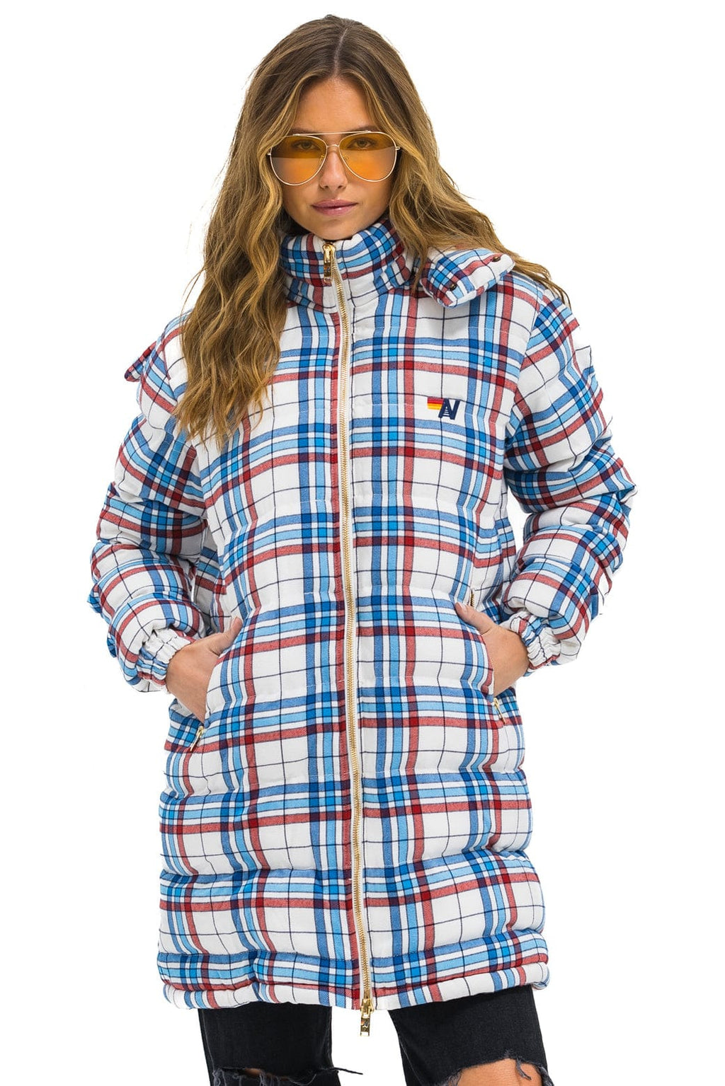 Retro PLAID UNISEX LONG TREKKER JACKET - MONTAUK PLAID
