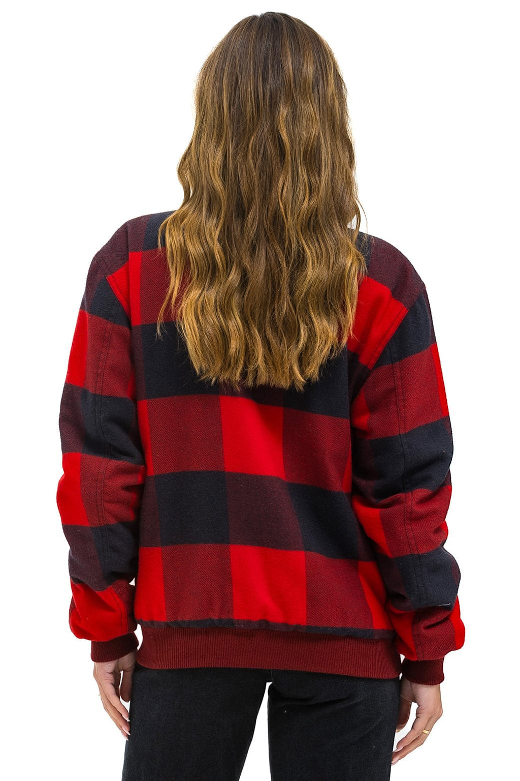 Retro PLAID UNISEX VARSITY JACKET - BUFFALO PLAID