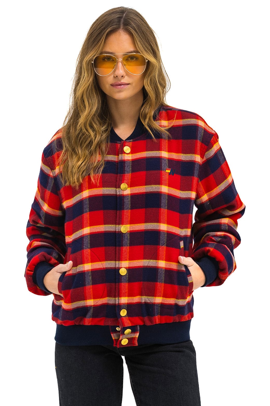 Retro PLAID UNISEX VARSITY JACKET - RUGBY PLAID