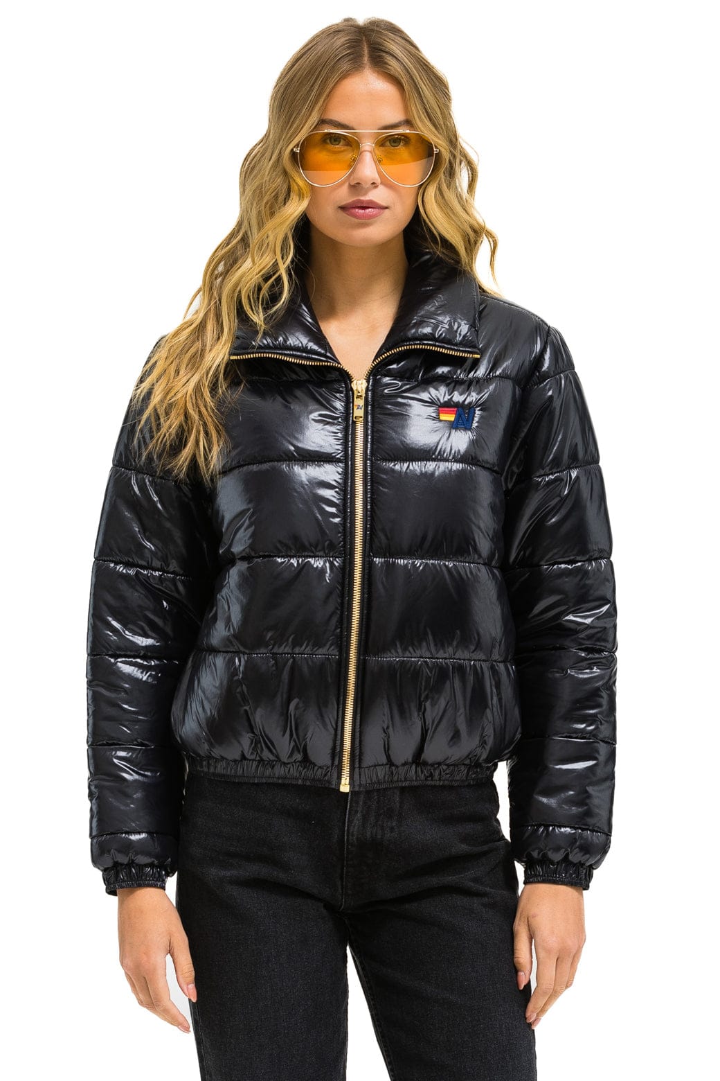 Retro BOLT LUXE APRES PUFFER JACKET - GLOSSY BLACK