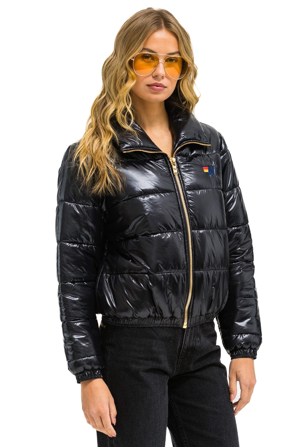 Retro BOLT LUXE APRES PUFFER JACKET - GLOSSY BLACK