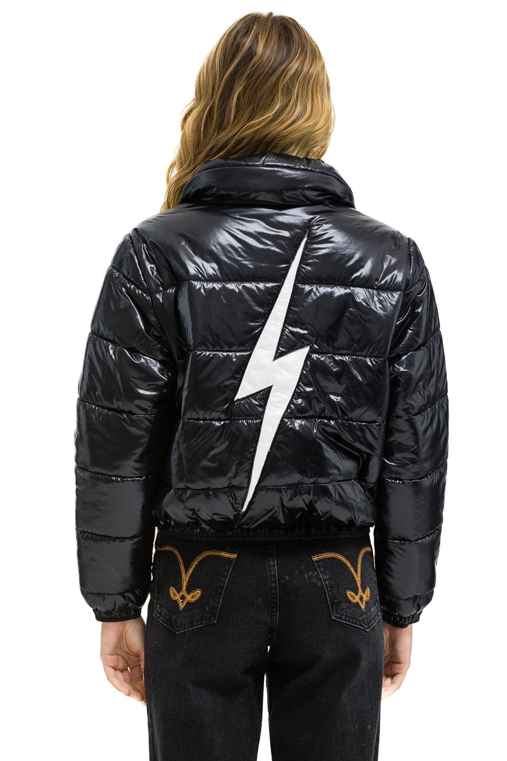Retro BOLT LUXE APRES PUFFER JACKET - GLOSSY BLACK