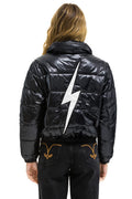 Retro BOLT LUXE APRES PUFFER JACKET - GLOSSY BLACK