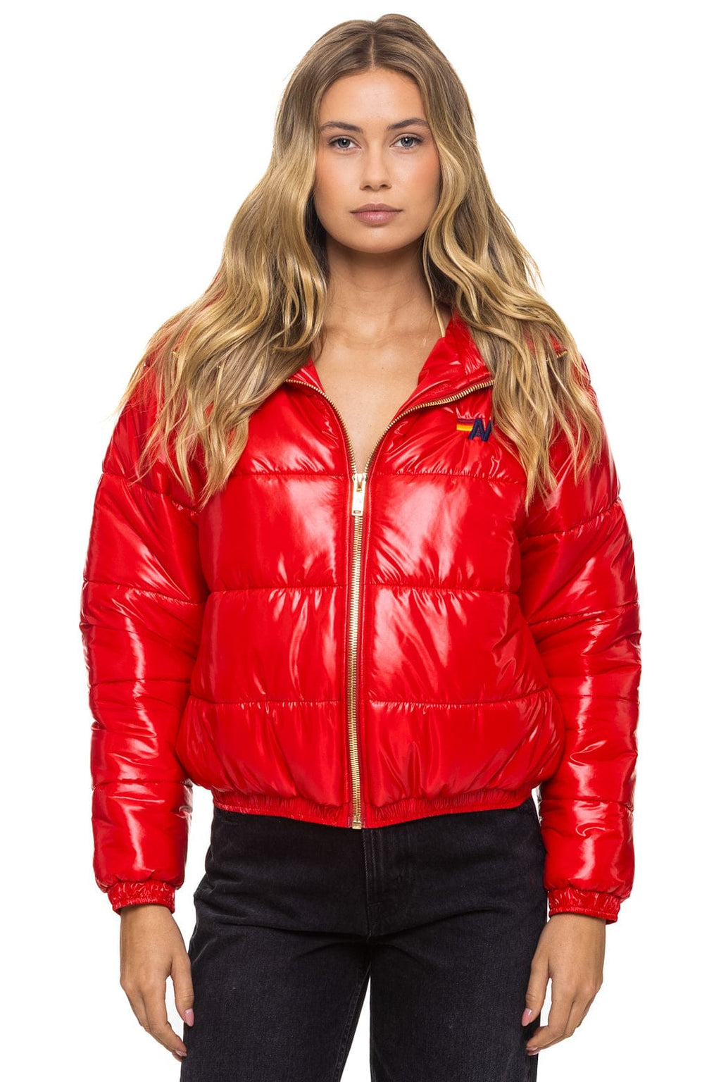 Retro BOLT LUXE APRES PUFFER JACKET - GLOSSY CHERRY