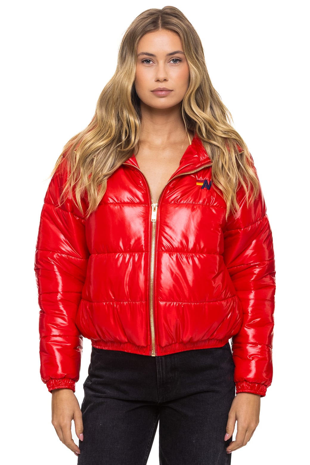 Retro BOLT LUXE APRES PUFFER JACKET - GLOSSY CHERRY
