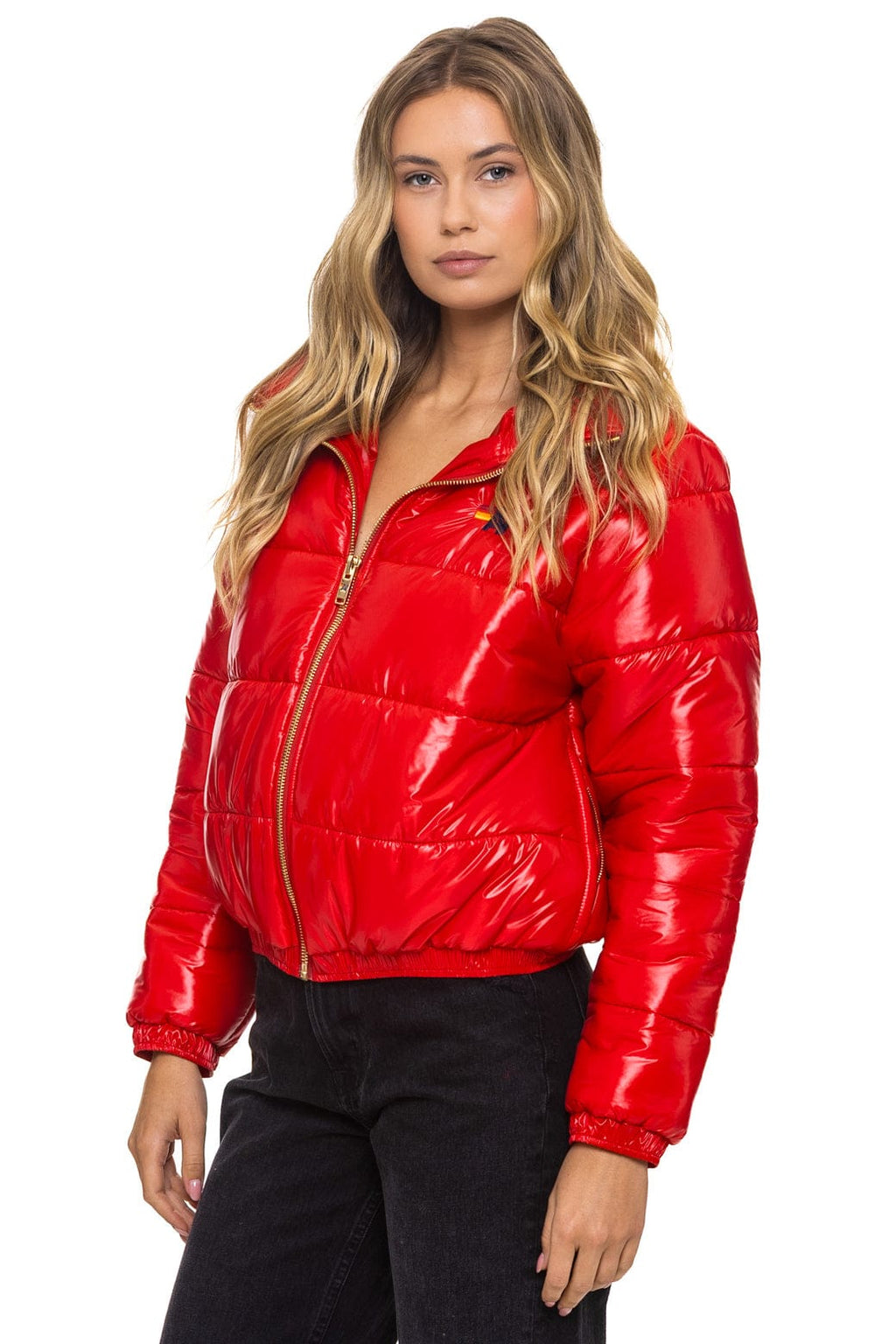 Retro BOLT LUXE APRES PUFFER JACKET - GLOSSY CHERRY
