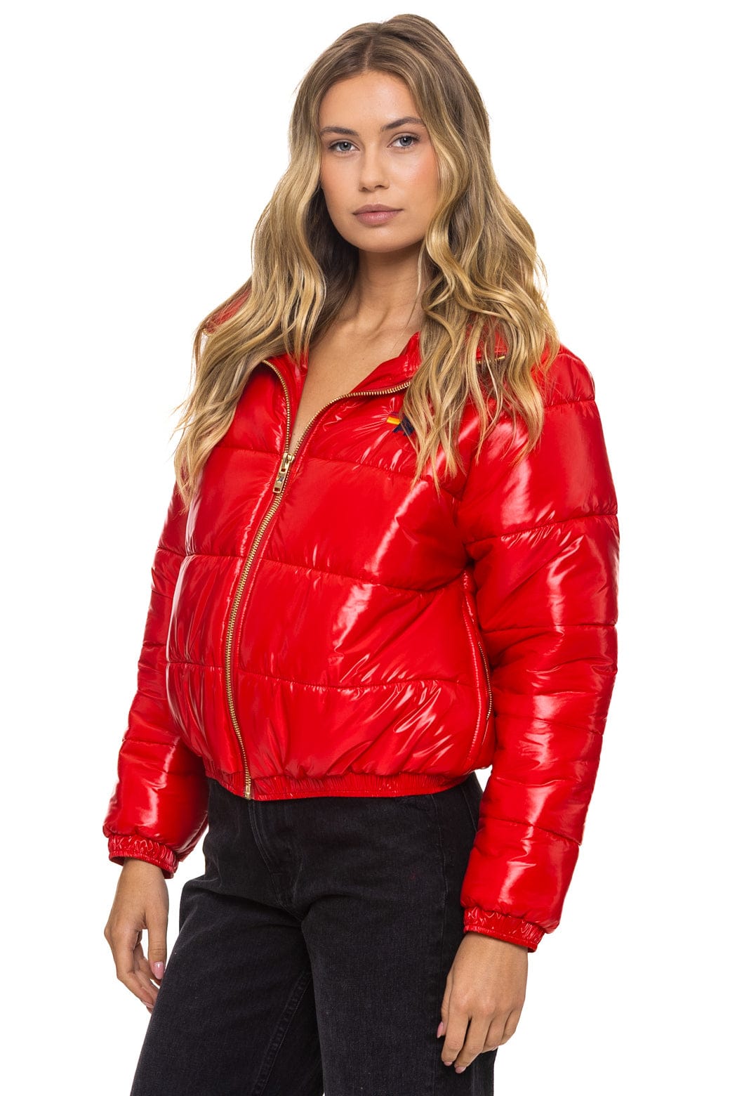 Retro BOLT LUXE APRES PUFFER JACKET - GLOSSY CHERRY