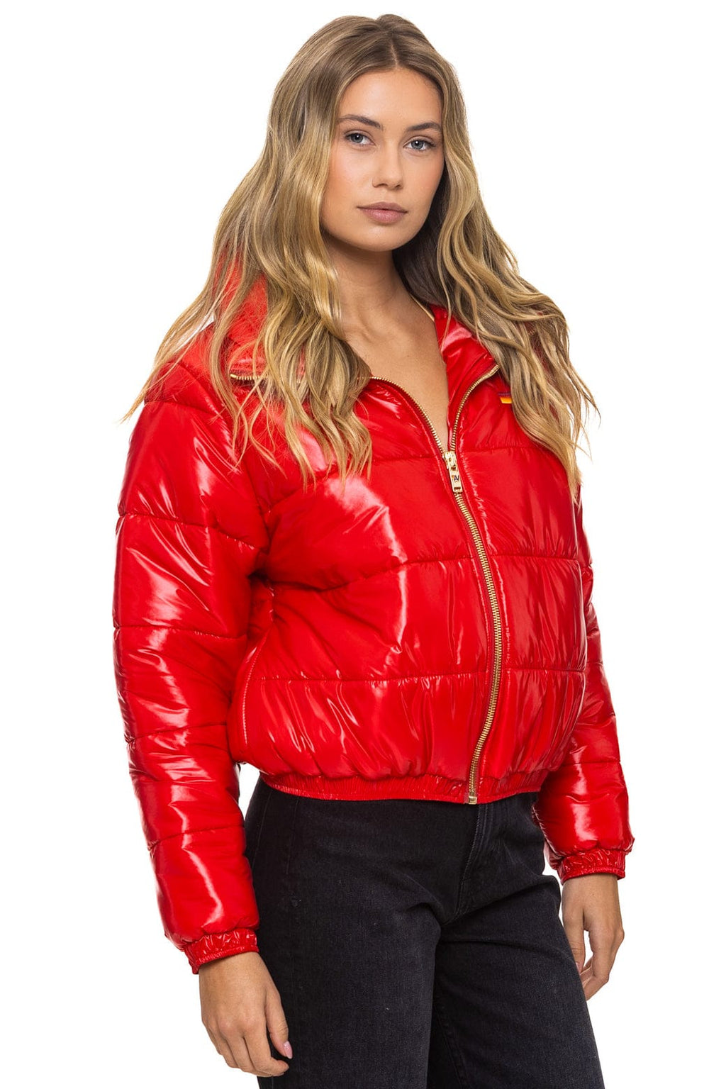 Retro BOLT LUXE APRES PUFFER JACKET - GLOSSY CHERRY
