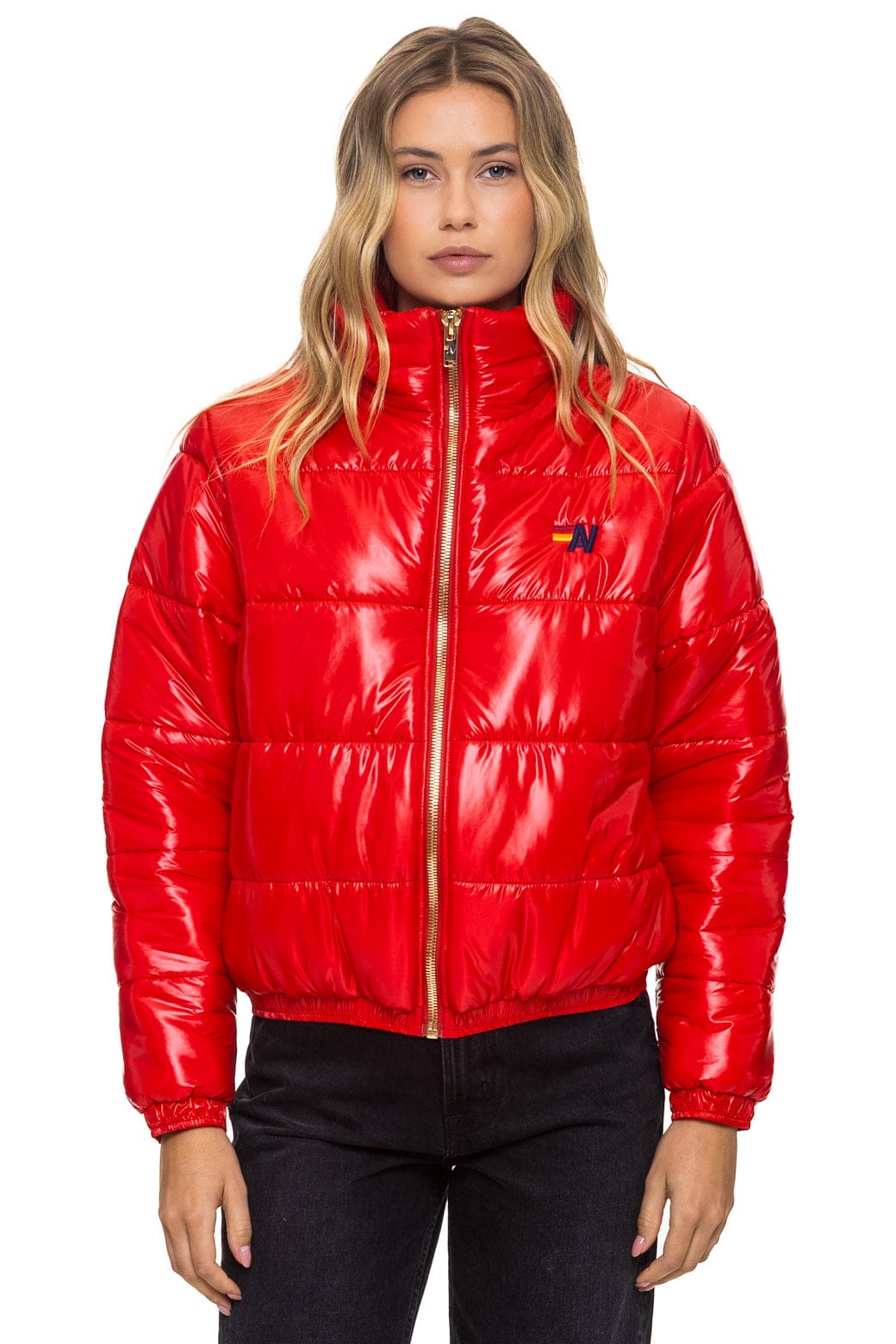 Retro BOLT LUXE APRES PUFFER JACKET - GLOSSY CHERRY