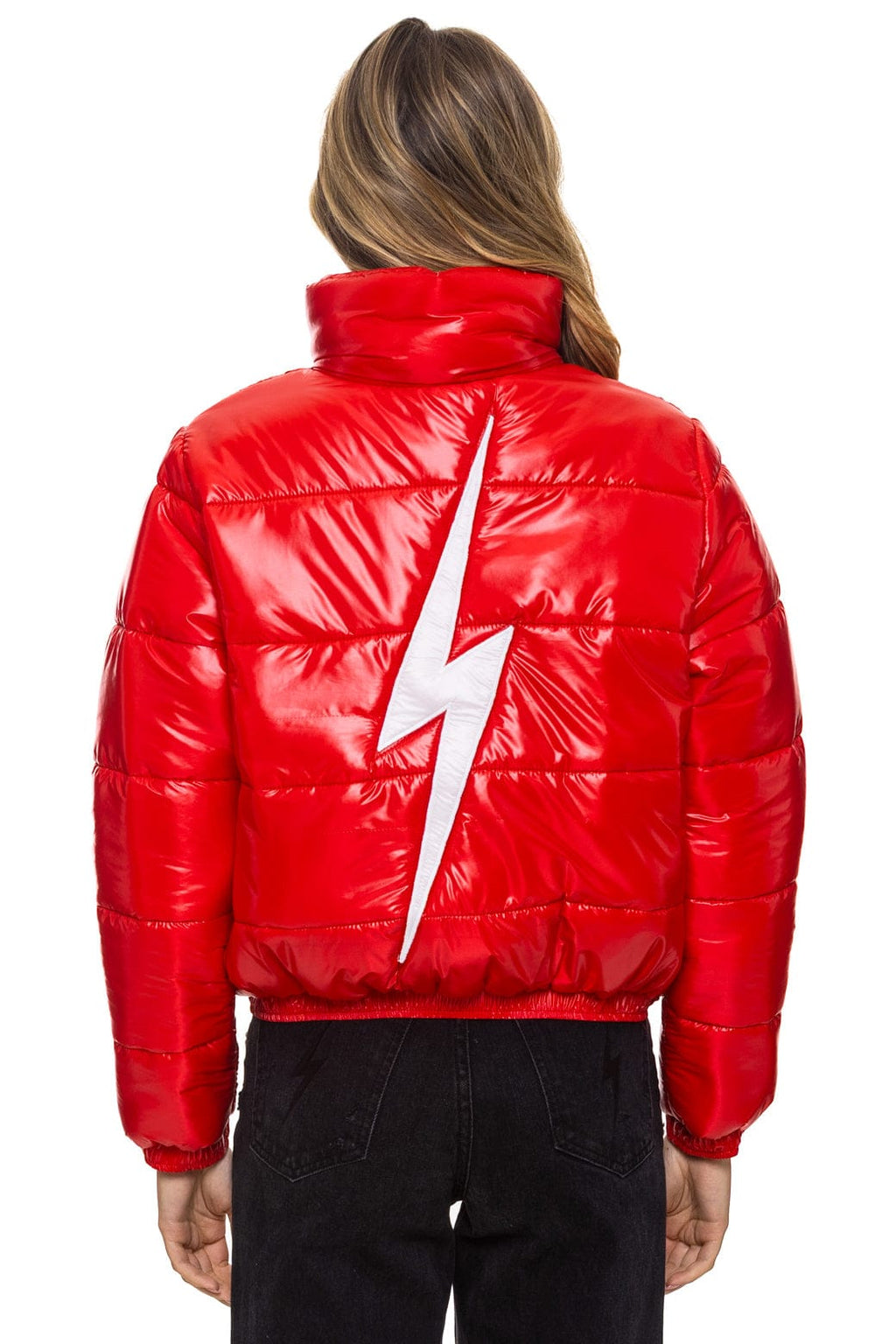Retro BOLT LUXE APRES PUFFER JACKET - GLOSSY CHERRY