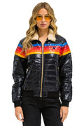 Retro 5 STRIPE JACKET - GLOSSY BLACK