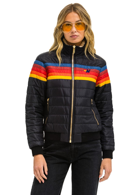 Retro 5 STRIPE JACKET - BLACK