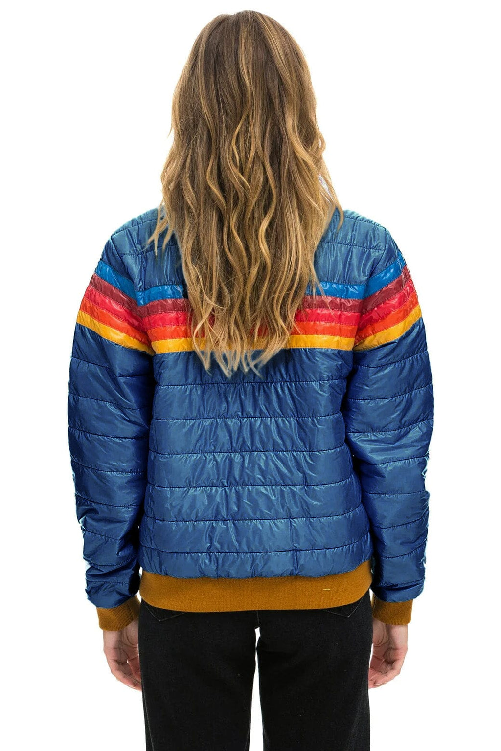 Retro 5 STRIPE RAINBOW - GLOSSY DEEP BLUE