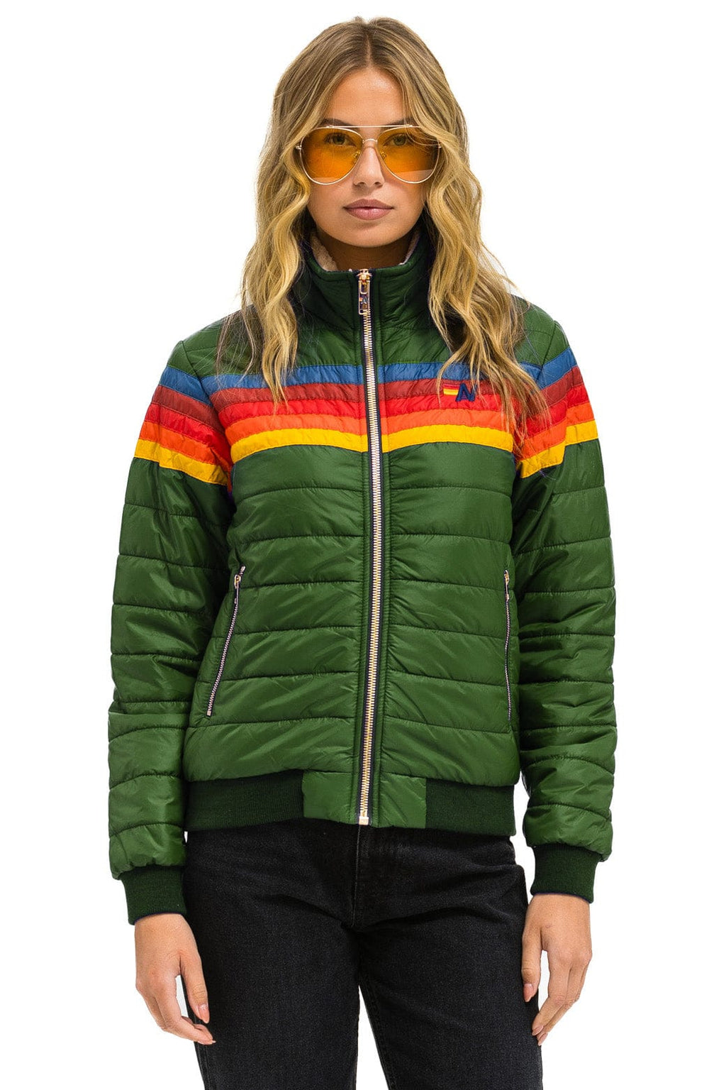 Retro 5 STRIPE JACKET - GARDEN GREEN